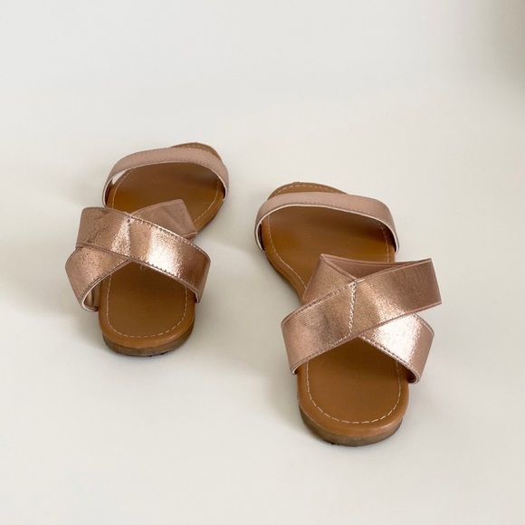 Rose Gold Flat Sandals - Picture 3 of 6
